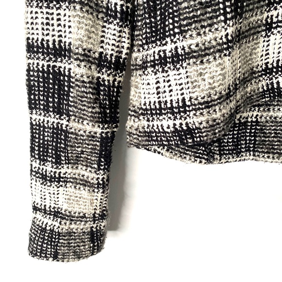 Lucky Brand Black White Tweed Zipper Moto Blazer Coat - Picture 7 of 8